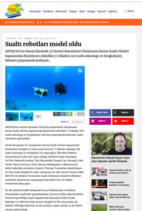 Antalya Hakkında - Sualtı robotları model oldu