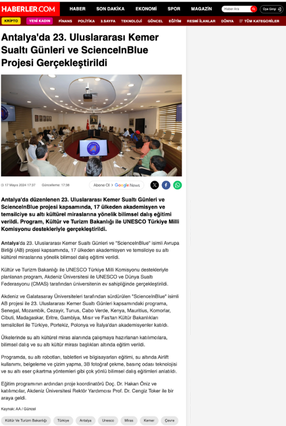 Antalya'da 23. Uluslararası Kemer Sualtı Günleri ve ScienceInBlue Projesi Gerçekleştirildi