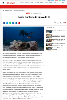 Sahil  Gazetesi - Sualtı Günleri'nde Dünyada İlk